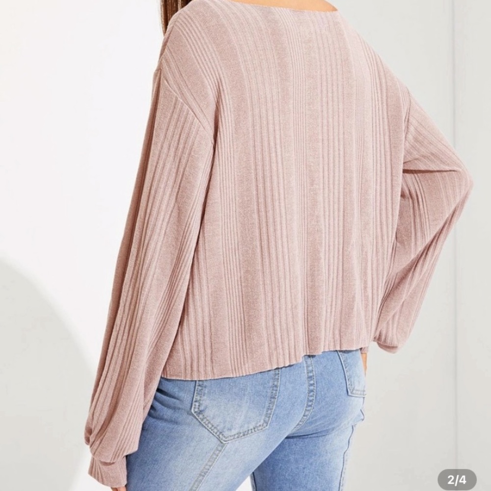 Drop-Shoulder Rib Knit Top - Picture 2 of 6
